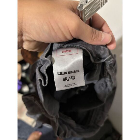 Express Women's Size 4R Regular High Rise Stretch Charcoal Grey Mom Pants - Picture 6 of 6